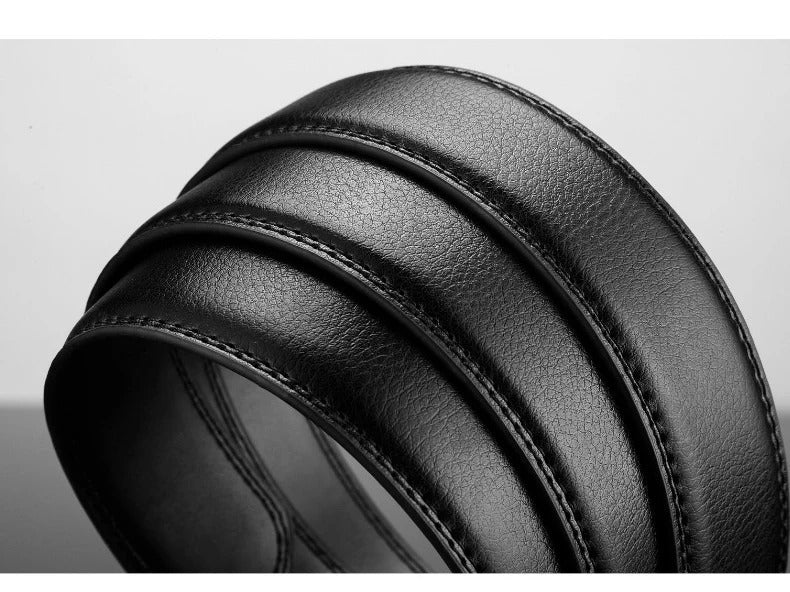 Läderbälte Med Automatisk Metallsprunka